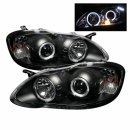 Black Halo Projector Headlights for 03-08 Toyota Corolla