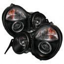 Black Halo Projector Headlights for 95-98 Mercedes Benz W210 E