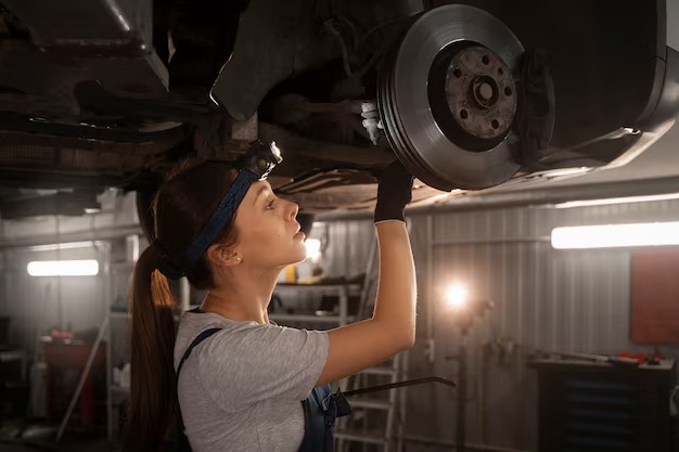 Trailing arm suspension by car